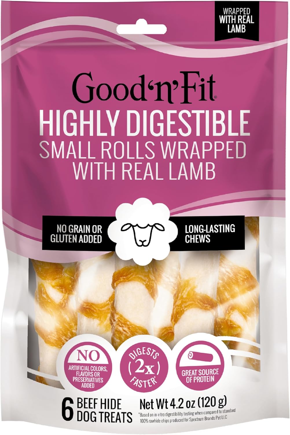 Good n Fit Small Rolls with Real Chicken Liver Flavor, 6 Count, Long-Lasting Highly Digestible Rawhide Chews for Dogs - Image 9