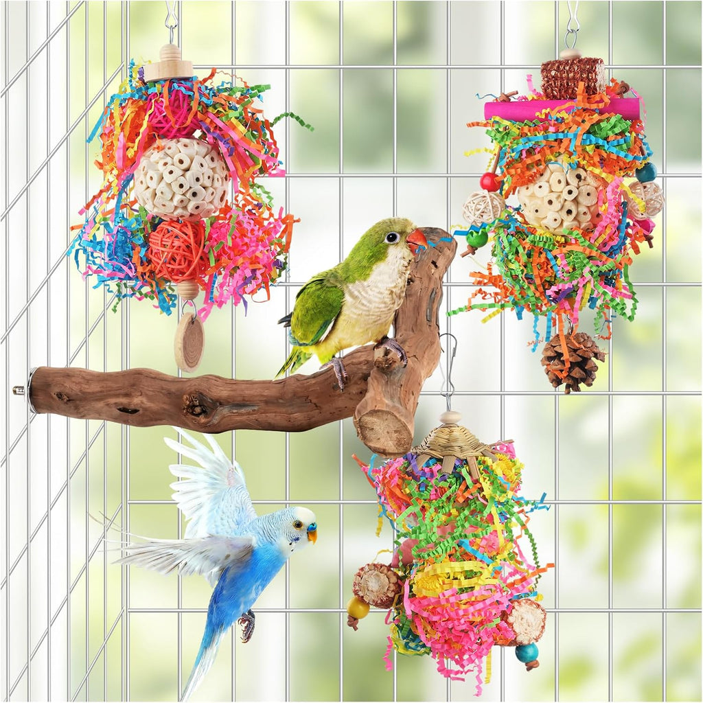 Bird Toys, Parakeet Foraging Toy, Hanging Chewing Toy, Bird Cage Accessories - Suitable for Cockatiels, Budgies, Lovebirds, Conures and Other Small Parrots - Image 12