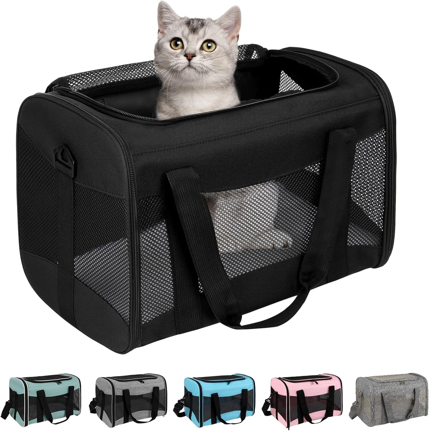 Small Animal Travel, Carrier for Hedgehog Rat Parrot Bird Guinea Pig, Lizards Carrier, Soft Sided Travel Carrier Portable Guinea Pig Up to 10 Lbs (15 * 10 * 10, Green) - Image 9