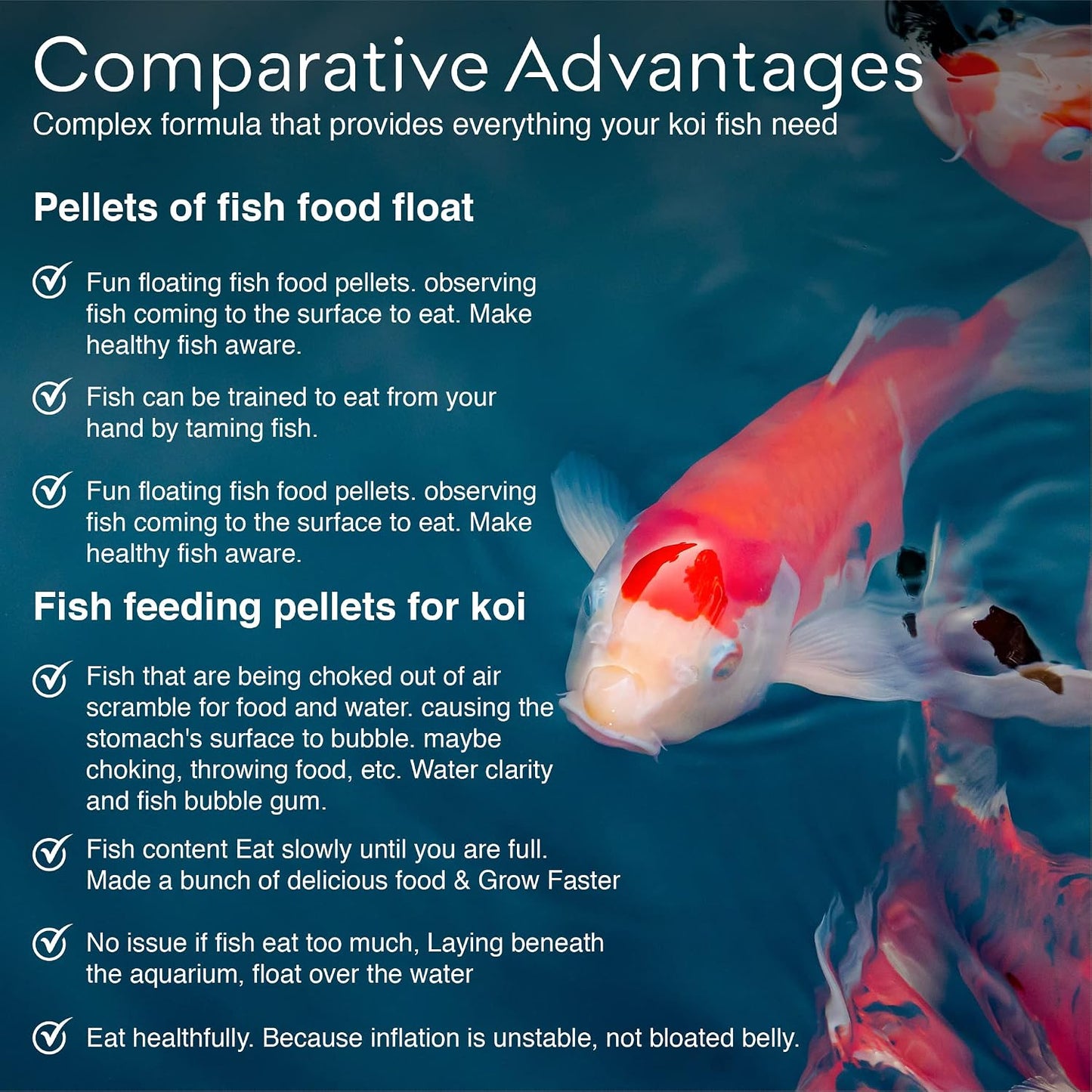Big Kahuna large floating pond fish pellets size comparison shot