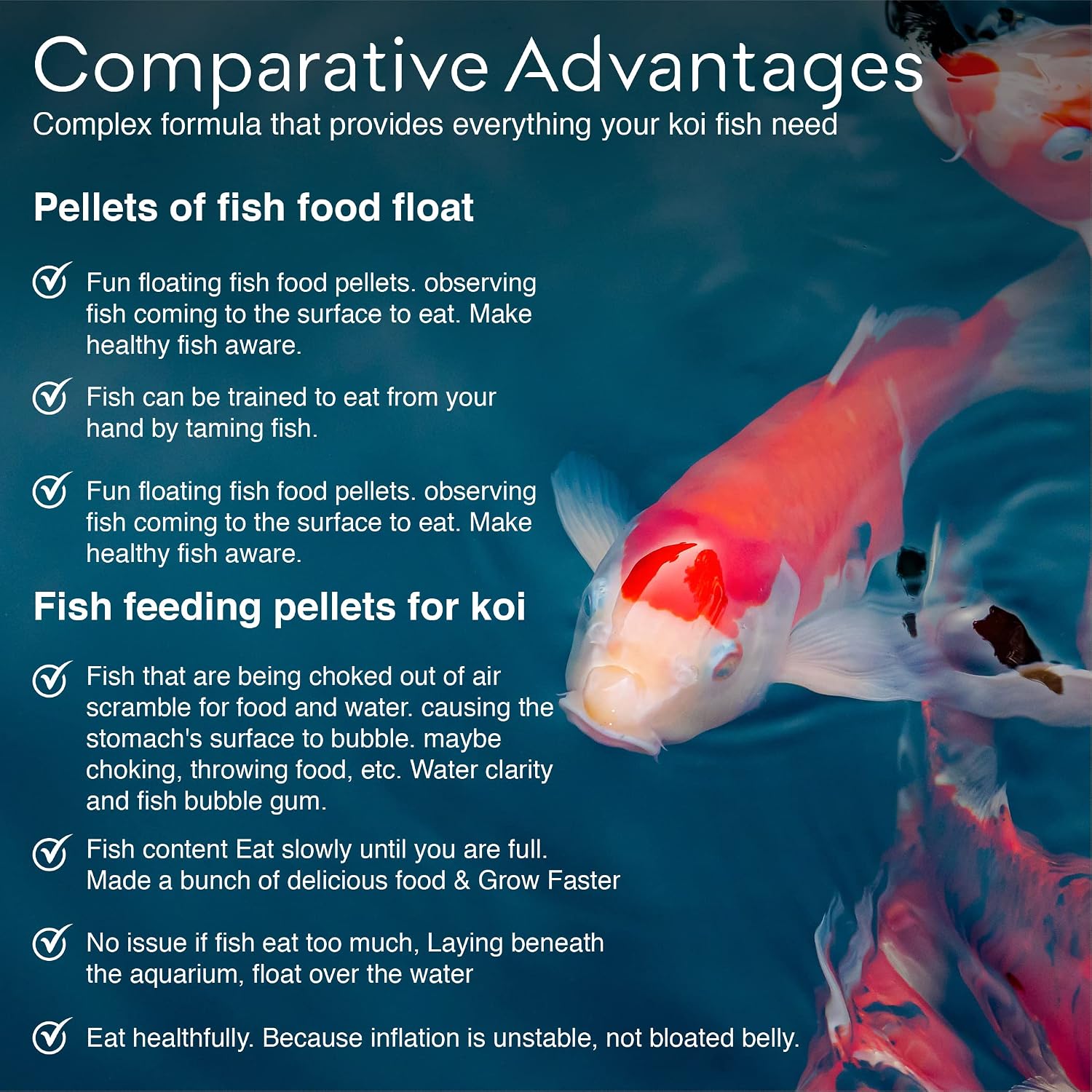 Big Kahuna large floating pond fish pellets size comparison shot