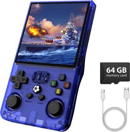 Wdyqje R36max retro gaming console front view in blue