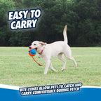 Chuckit Rope Fetch five point five inch diameter ball showing deep grip indentations