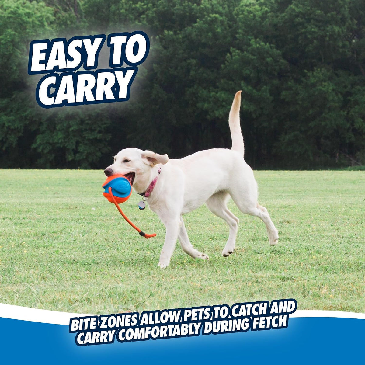 Chuckit Rope Fetch five point five inch diameter ball showing deep grip indentations