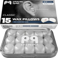 Peace And Quiet PQ Wax Ear Plugs front view package of fifteen pillows for noise reduction