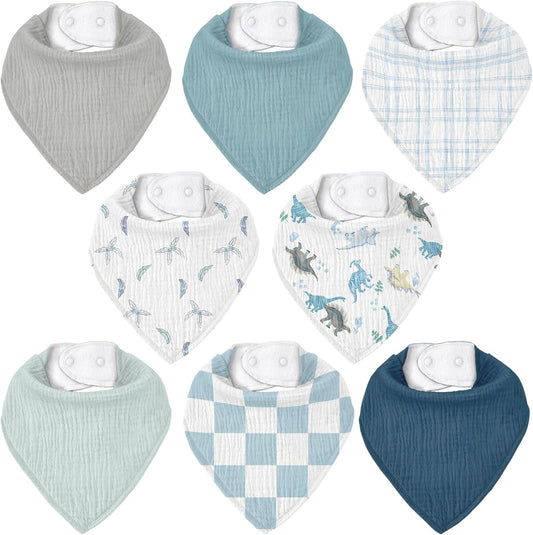 Civarua Kids muslin baby bibs 8 pack front view