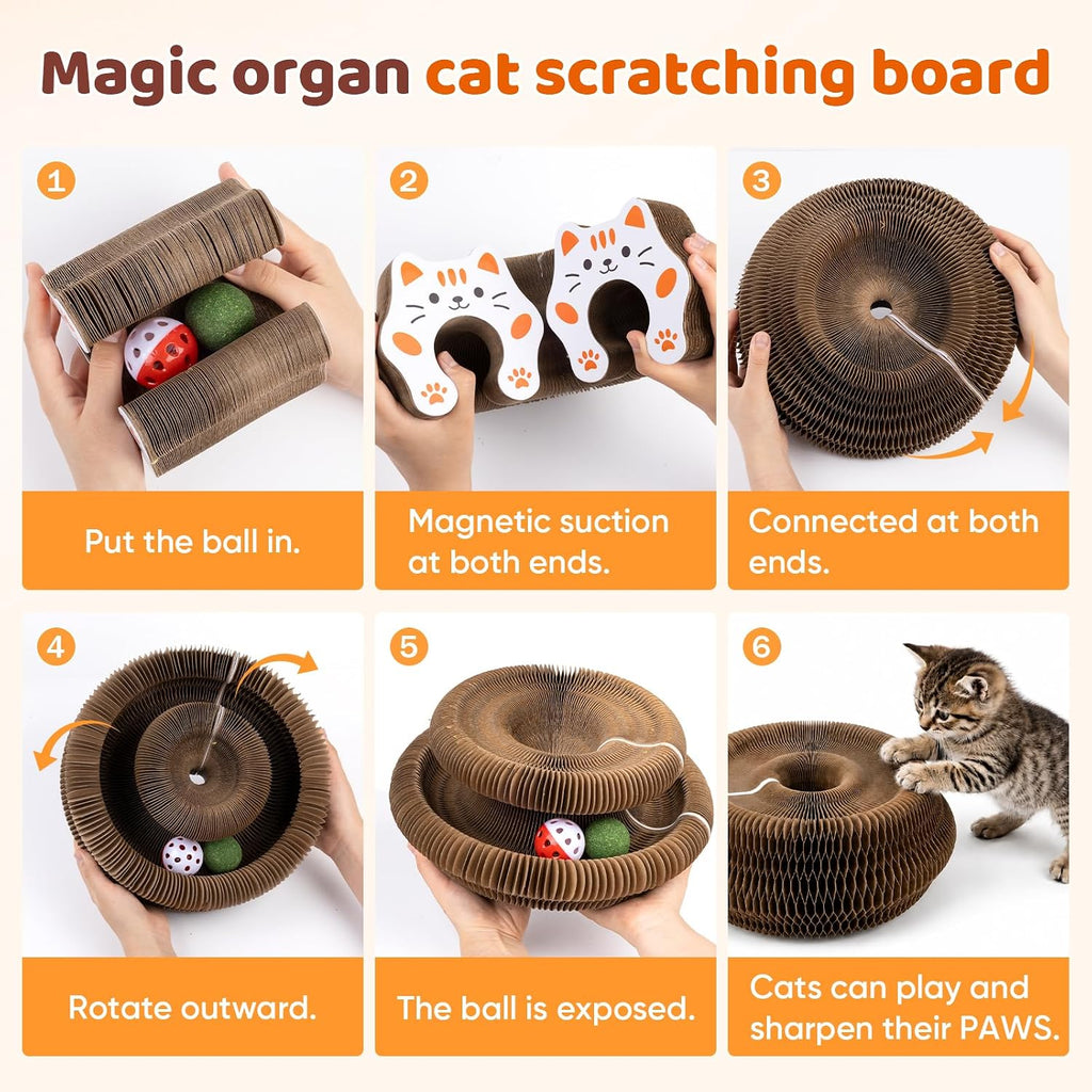Cat playing with Dawnigo scratcher bell ball