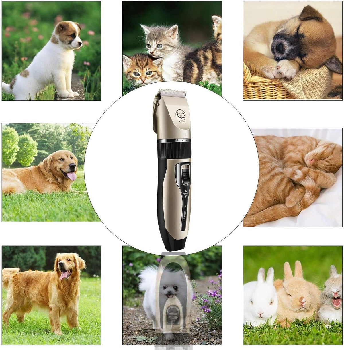 Professional cat and dog hair grooming trimmer machine with accessories