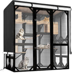 Catio Cover, 37" L x 23.5" W x 50" H Waterproof Cover for Outdoor Cat Enclosure, 420D Cat Cage Cover for Homey Pet Cats Cages, Black (Catio Not Included) - Image 10