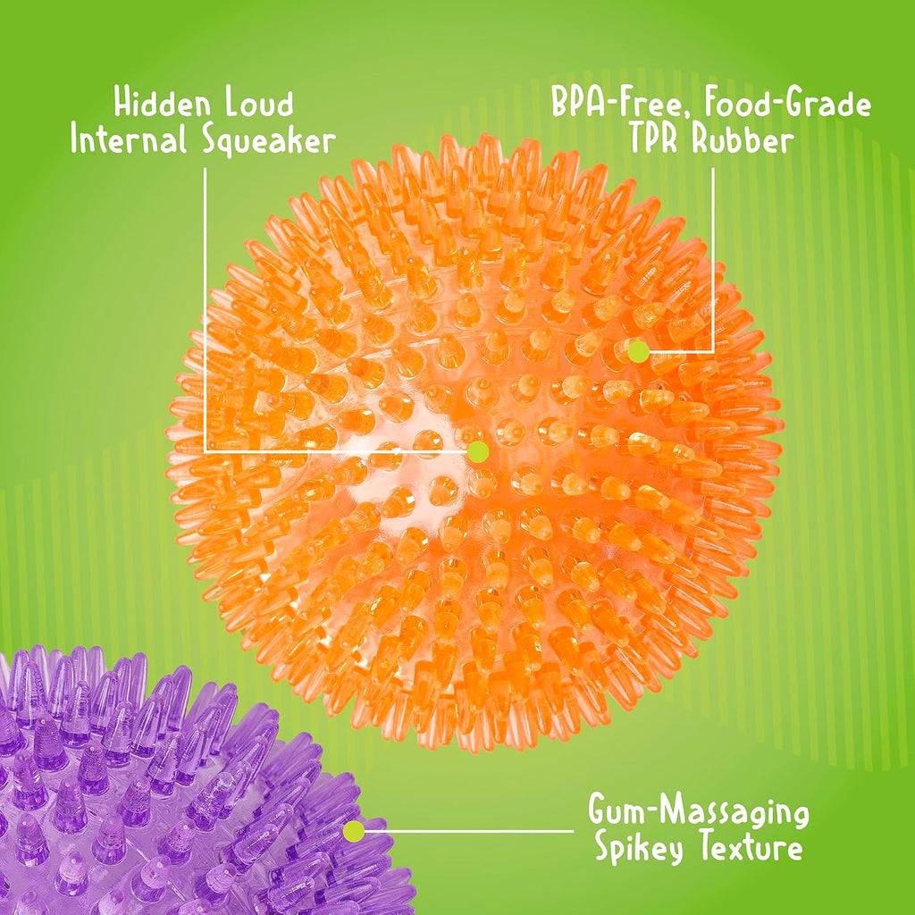 Vibrant blue Gnawsome spiky ball for dental health