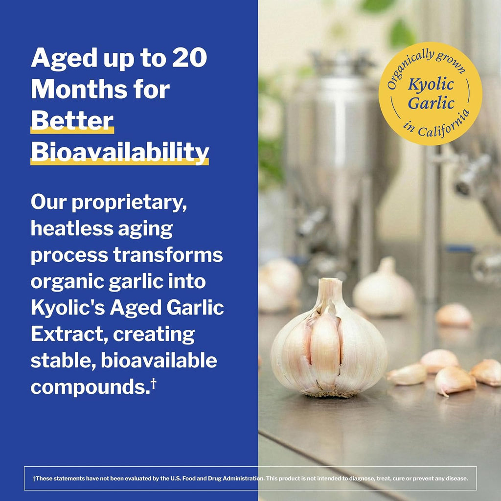 Kyolic Aged Garlic Extract Cardiovascular Health* Formula 100, 300 Capsules - Image 6