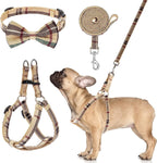 BINGPET Dog Harness Collar Leash Set,Adjustable No Pull Escape Proof Small Dog Harness,Classic Plaid Puppy Harness and Leash Set for Small Medium Large Dogs Training Easy Walk Running(Beige,M) - Image 11