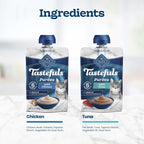 Blue Buffalo Tastefuls tuna recipe puree pouch premium wet cat food snack