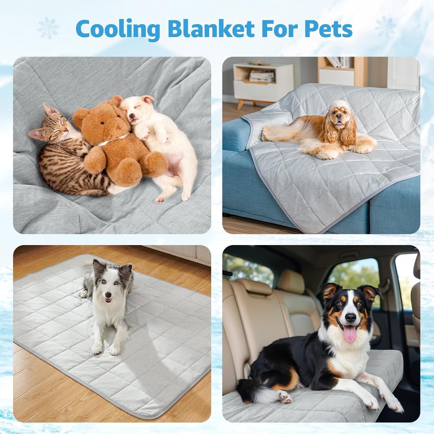 Close up of the non toxic breathable cotton filled inner layer of the pet cooling blanket