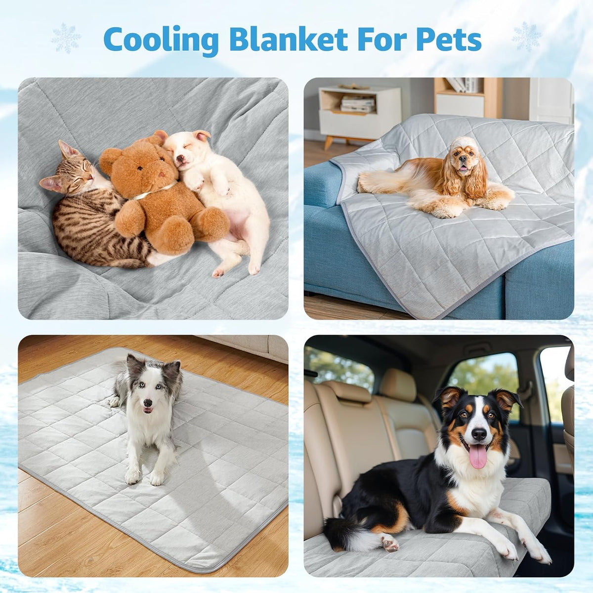 Close up of the non toxic breathable cotton filled inner layer of the pet cooling blanket