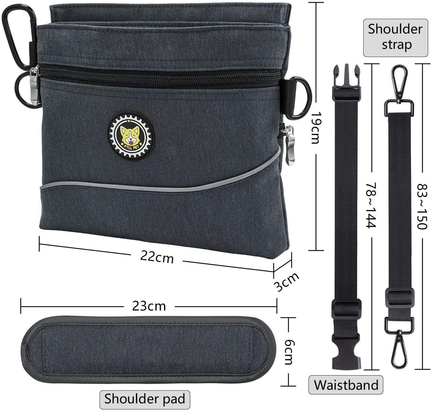 Viklluyr training food bag worn as a waist pouch with adjustable belt