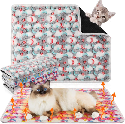 4 Pack Self Heating Cat Bed Cat Self Warming Pad with Removable Cover Extra Warm Thermal Pet Pad Washable Pet Crate Mat Anti Slip Kennel for Indoor Outdoor Pets(Star,16 x 20 Inches) - Image 15