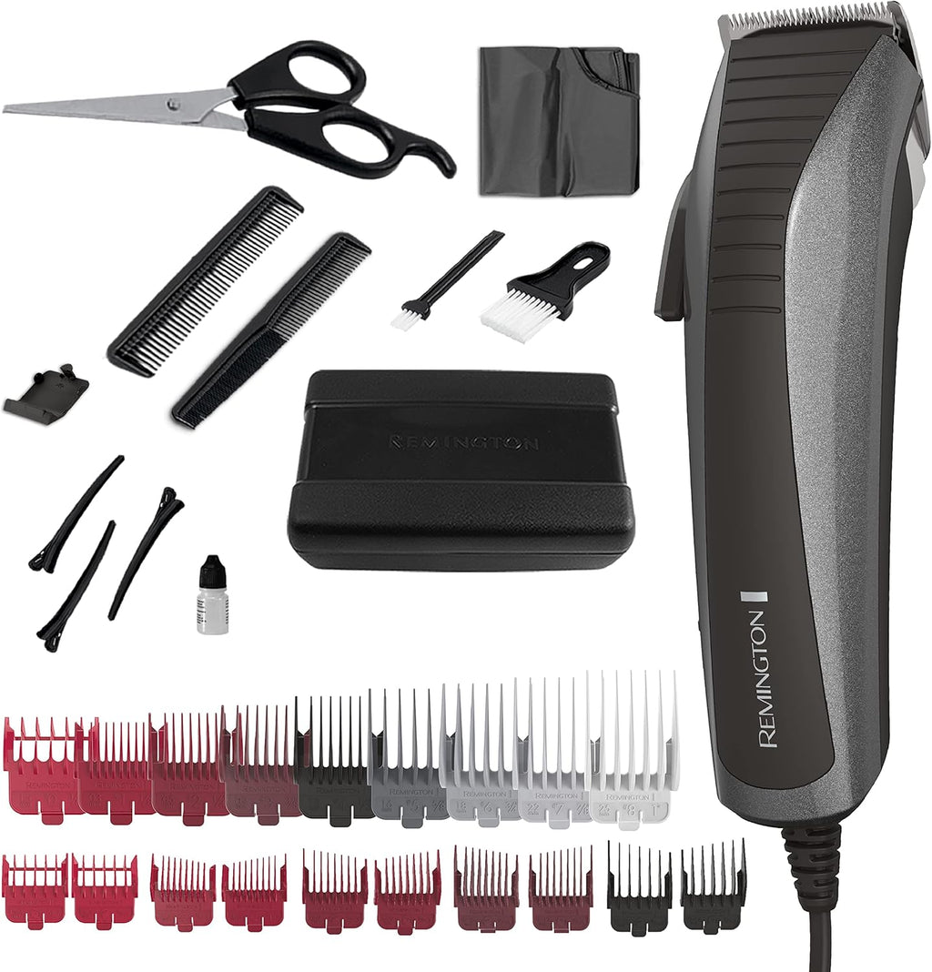 Remington easy fade haircut kit front view black clippers