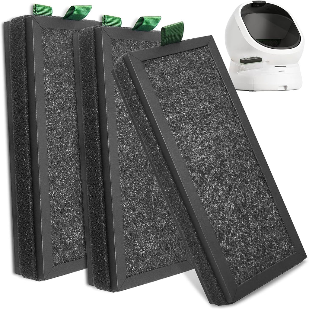 WECATION replacement activated carbon filter pack front view showing three black rectangular inserts