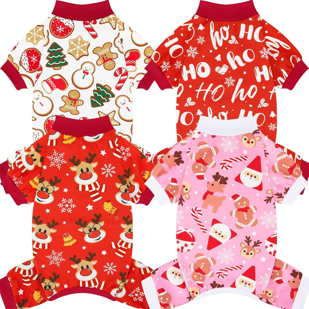 XPUDAC 4 Pack Dog Pajamas Soft Strechy Summer Doggie Clothes for Small Medium Dogs Boy Girl Dog Onesie Puppy Pjs Cat Apparel-Medium - Image 13