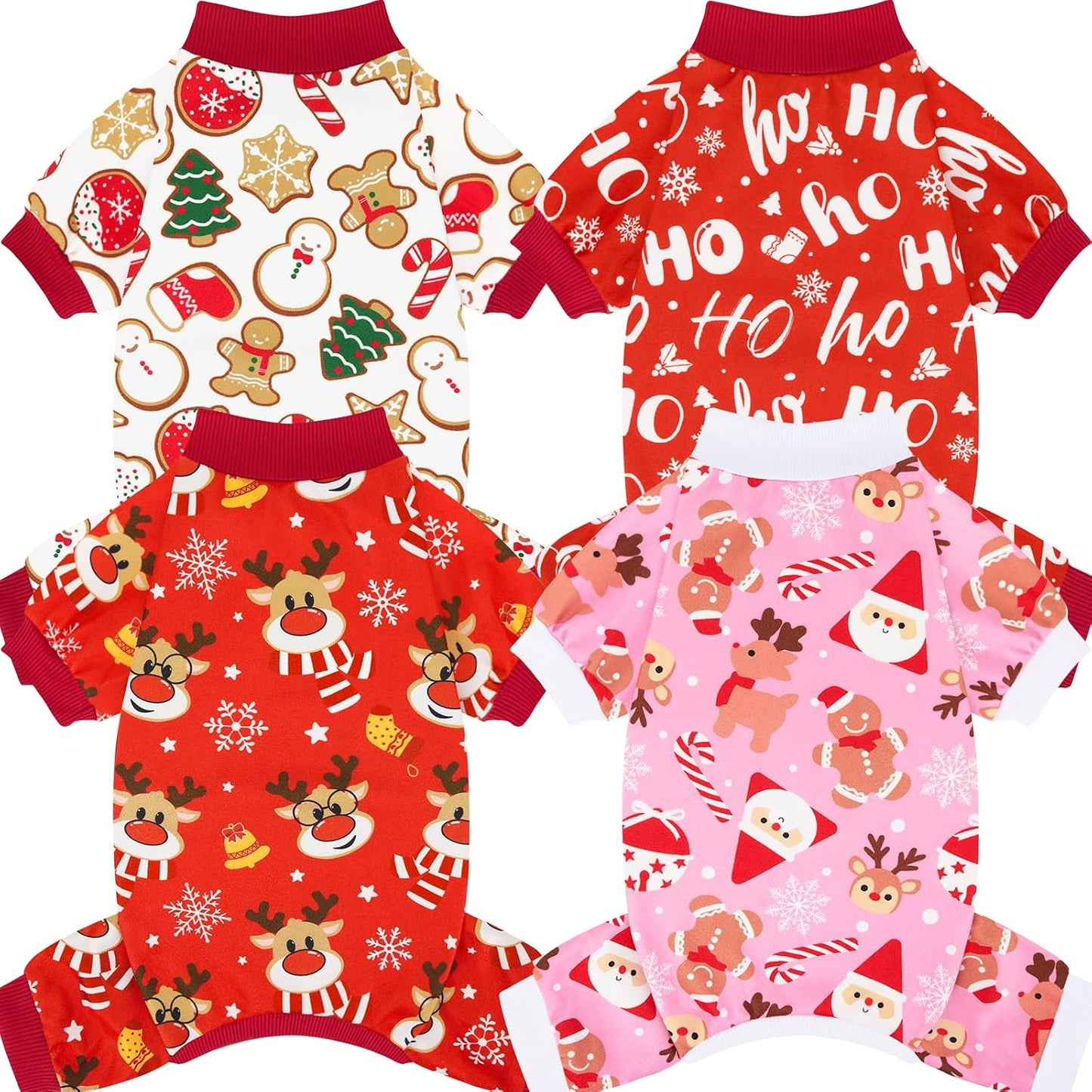 XPUDAC 4 Pack Dog Pajamas Soft Strechy Summer Doggie Clothes for Small Medium Dogs Boy Girl Dog Onesie Puppy Pjs Cat Apparel-Medium - Image 13
