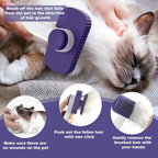 Ergonomic handle and dark blue release button on the Garstor pet brush