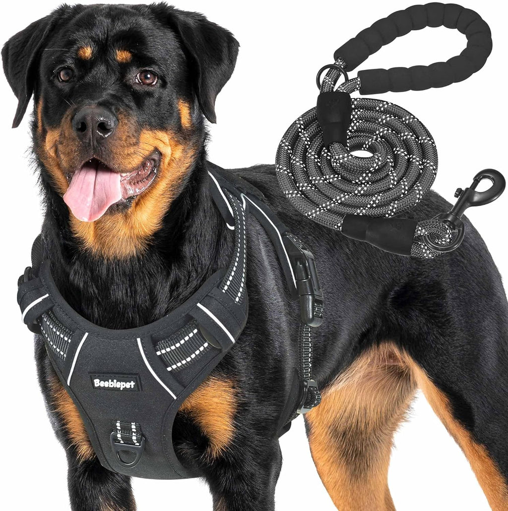 Beebiepet Heavy Duty Tactical Dog Harness for Small Dogs, No Pull Adjustable Pet Harness Reflective Service Training Easy Control Pet Vest Military K9 Working Dog Harnesses- Large, Brown - Image 9