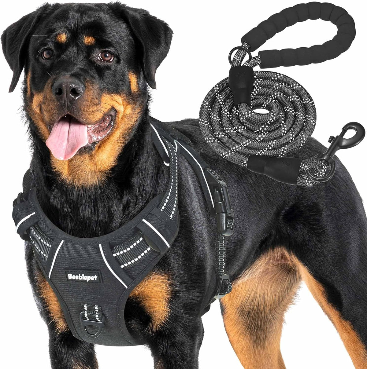 Beebiepet Heavy Duty Tactical Dog Harness for Small Dogs, No Pull Adjustable Pet Harness Reflective Service Training Easy Control Pet Vest Military K9 Working Dog Harnesses- Large, Brown - Image 9