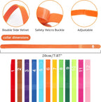 Chafing resistant pet ID bands arranged neatly to showcase individual permanent number prints.