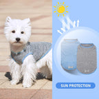 Dog wearing grey Kyeese sleeveless reflective tank top