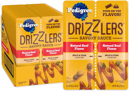 Pedigree Drizzlers for Dogs, Wet Dog Food Gravy Savory Sauce Multipack, 60g Dual-Serving Pouch, 16 Count, Pack of 2 (32 Pouches, 64 Servings Total) - Image 12