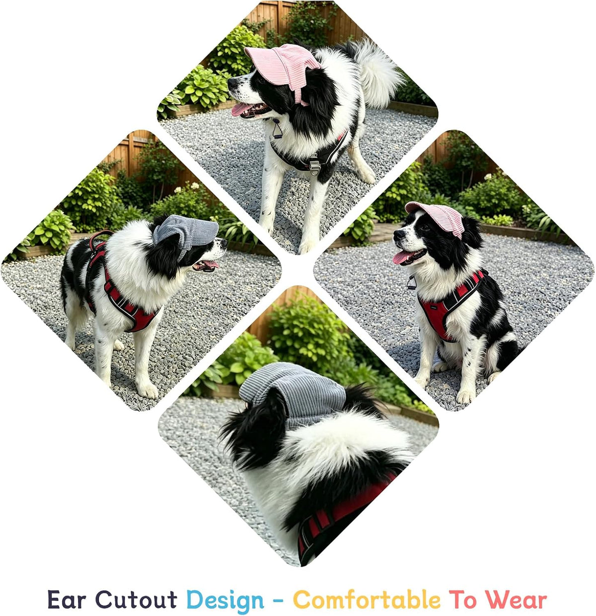 Adjustable chin strap detail on pink dog cap