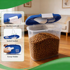 Wbktool pet food container placed inside a narrow kitchen pantry