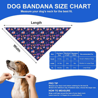 Flat lay of reversible flag print dog scarf
