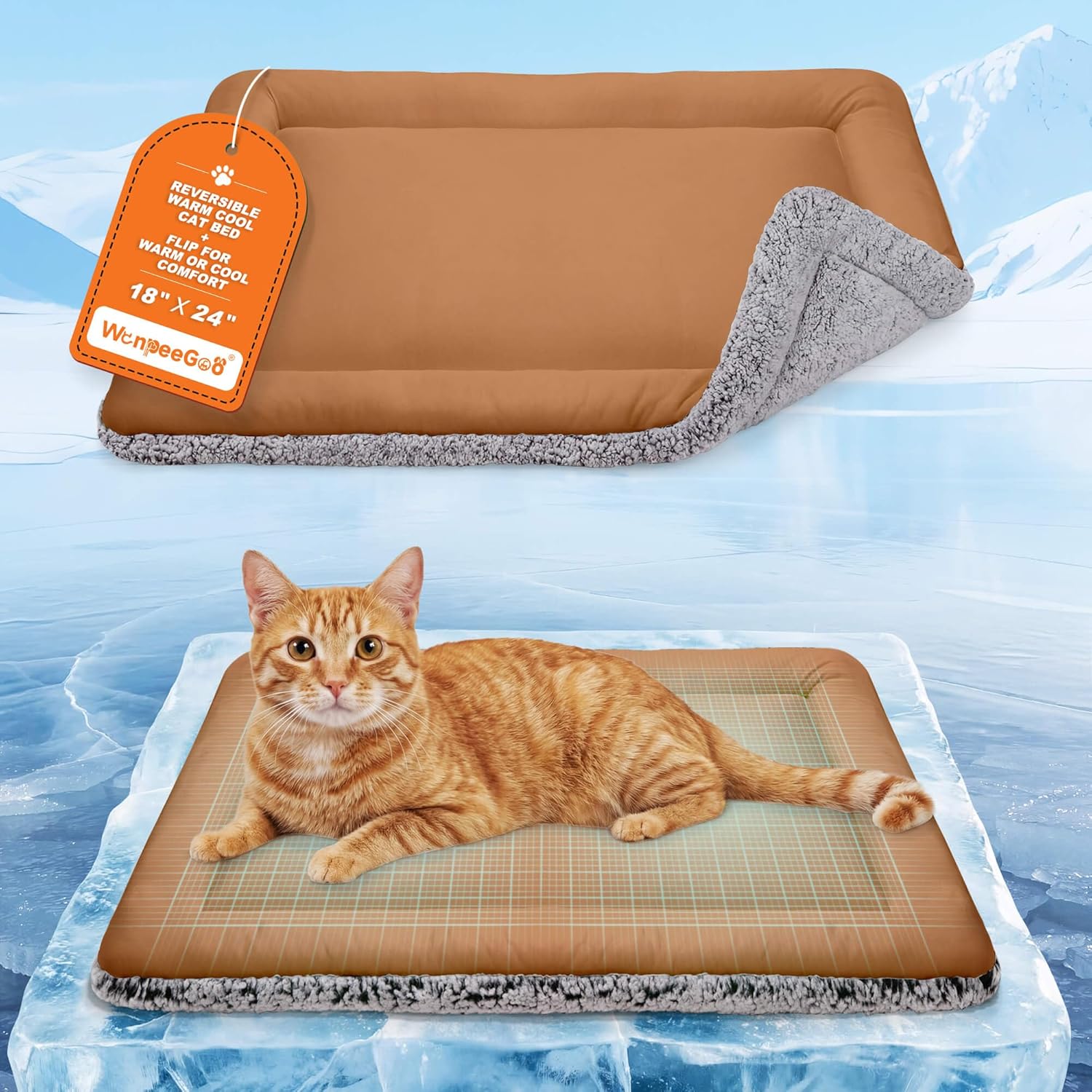 Cat Cooling Mat, Self Warming Cat Bed, Reversible Warm & Cooling Cat Bed, Winter Warm Cat Pad & Summer Cooling Cat Mat for Kittens & Small Dogs, Perfect for Crates, Beds & Sofas, Gray, 18" x 24" - Image 9