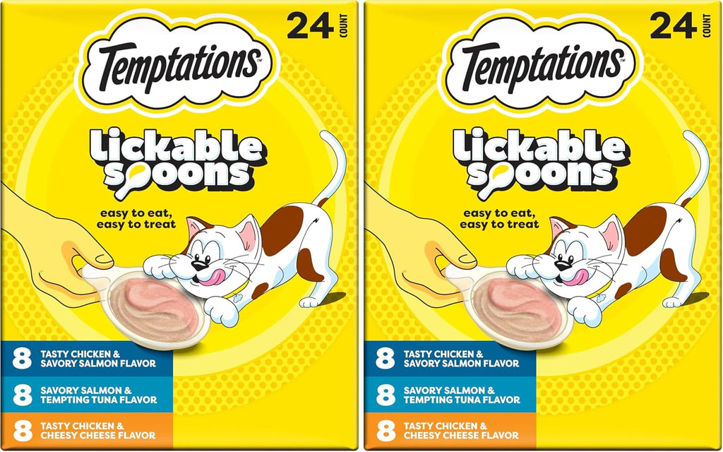 Temptations Lickable Spoons, Soft Lickable Cat Treats, Adult Wet Cat Treats, Savory Salmon and Tempting Tuna Flavor, 4 Spoons, Pack of 12 (48 Total) - Image 15