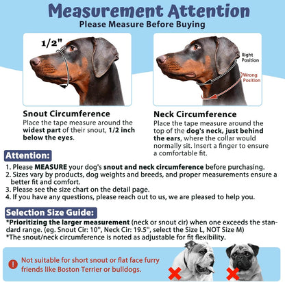 Adjustable headcollar for medium long nose dogs training setup