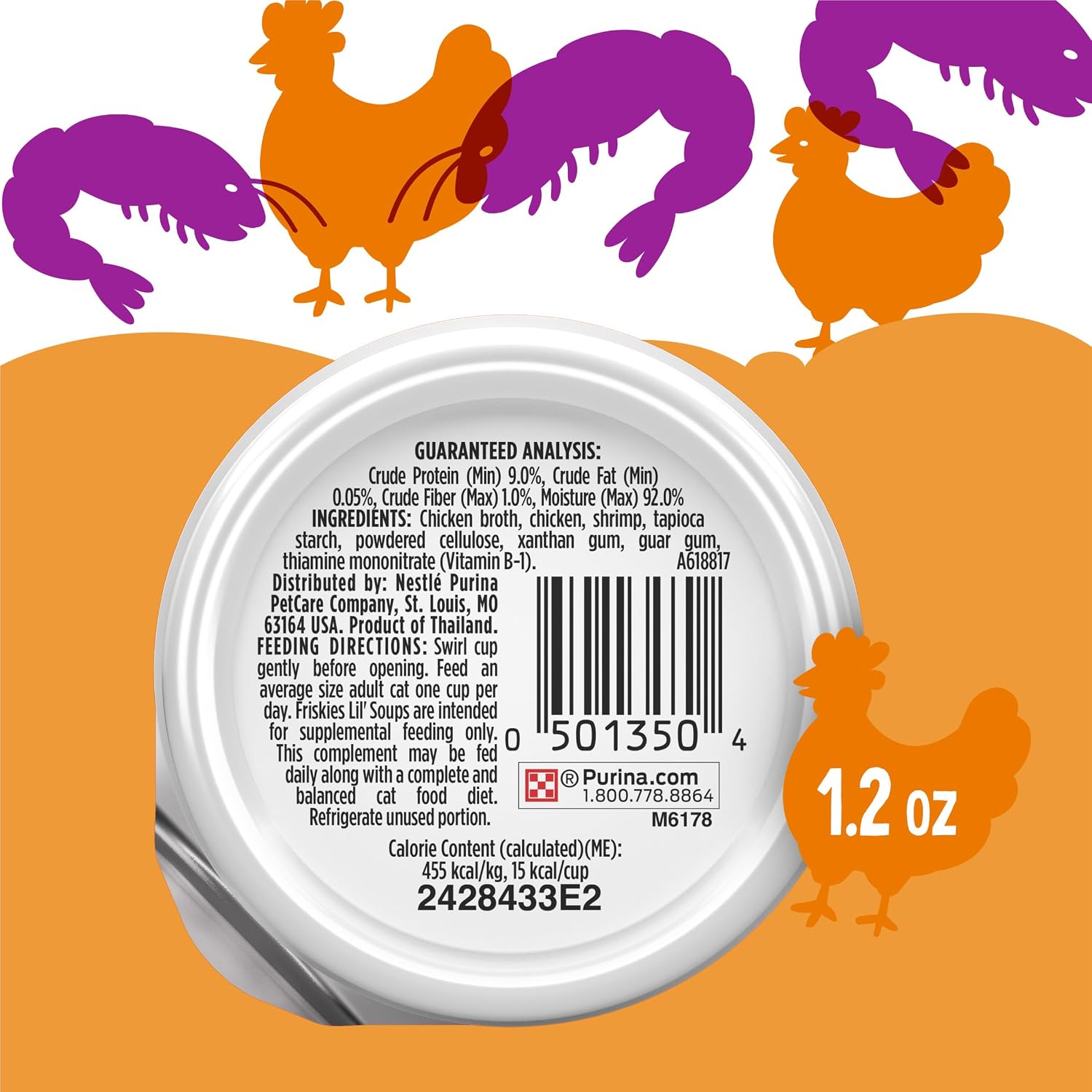 Purina Friskies Grain Free Lickable Cat Food Toppers Lil' Soups With Shrimp in a Velvety Chicken Broth - (Pack of 8) 1.2 oz. Cups - Image 10