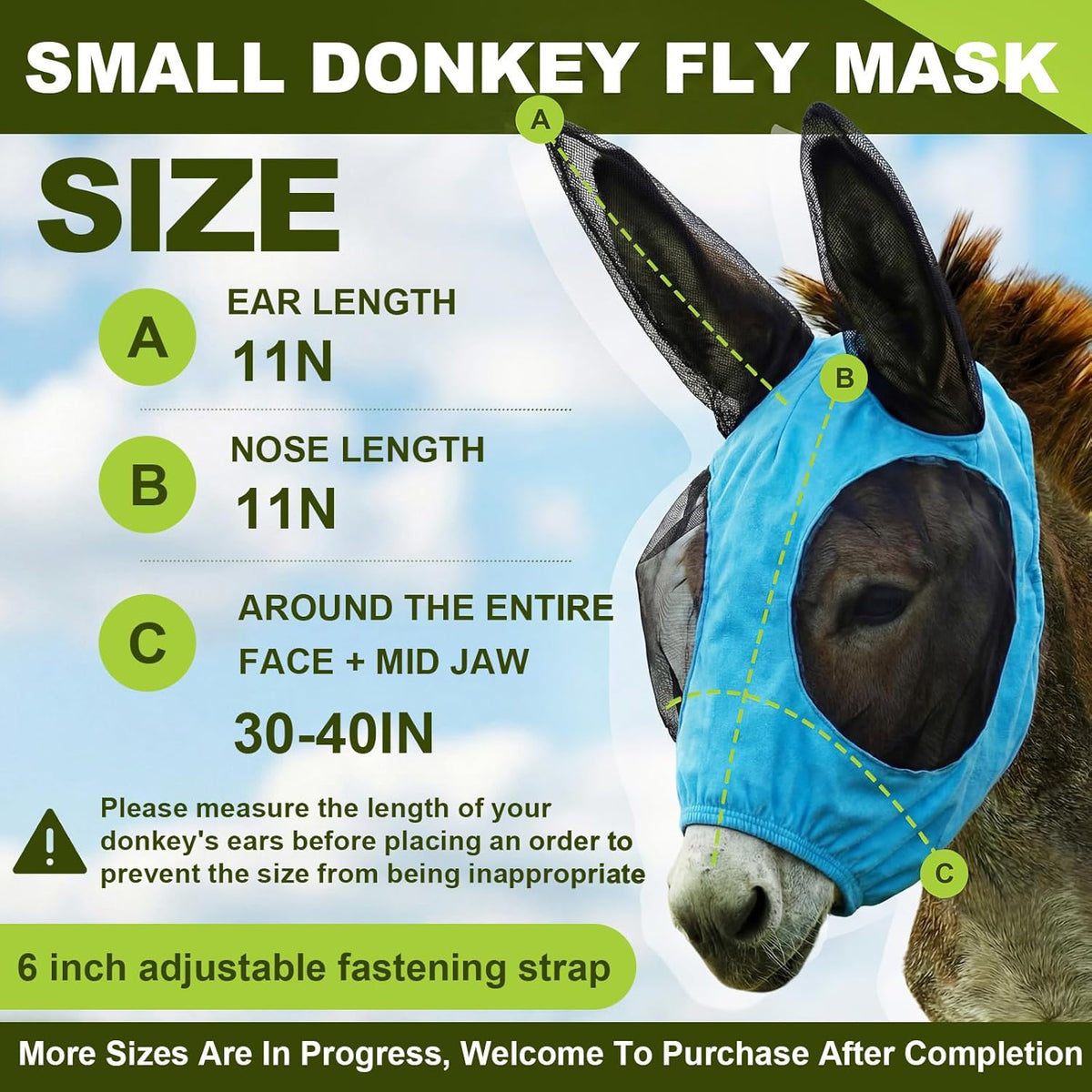 Yeyeplum donkey mask soft mesh eye protection detail