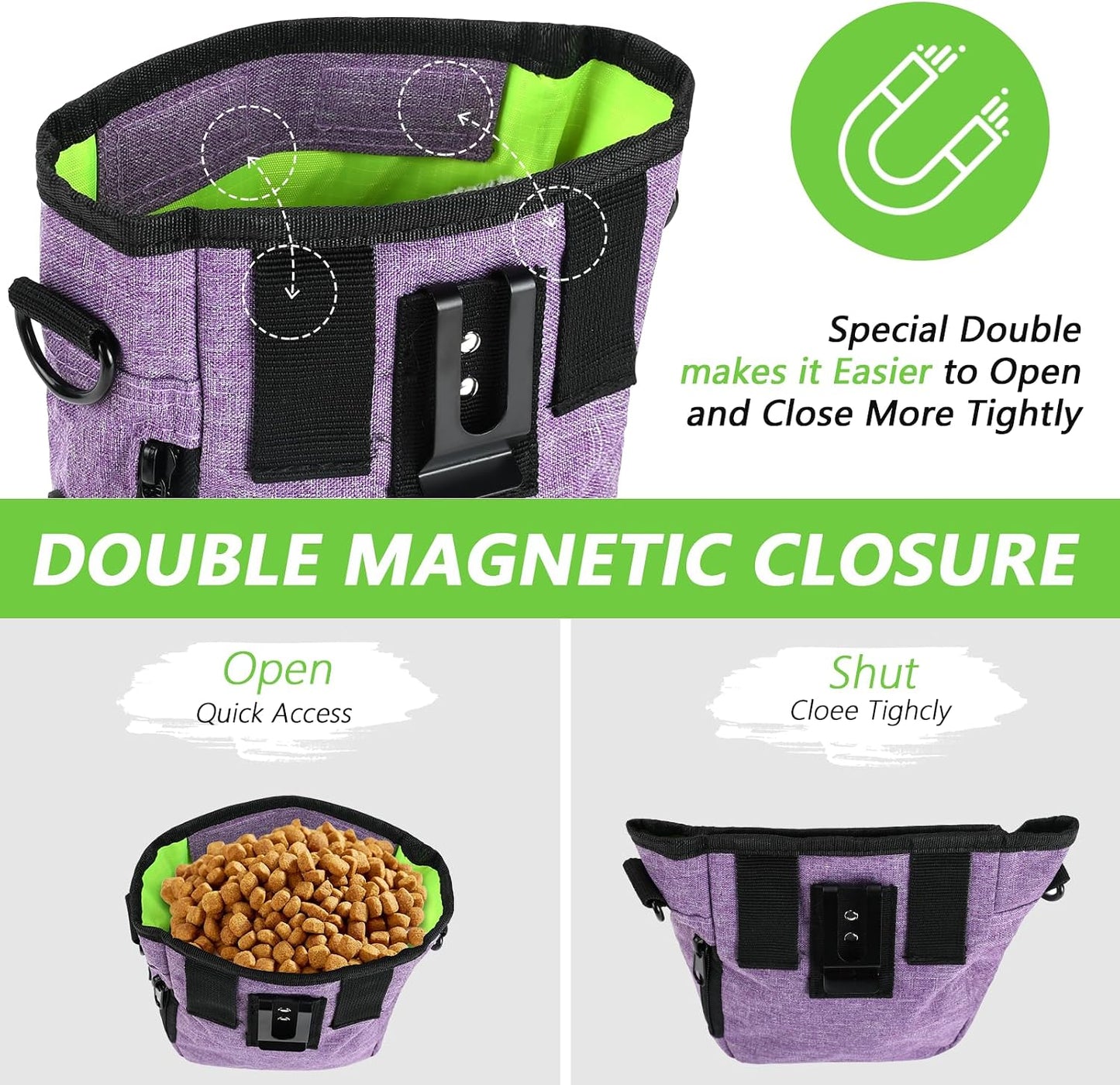 Kissleaf water resistant dog walking pouch metal belt clip detail