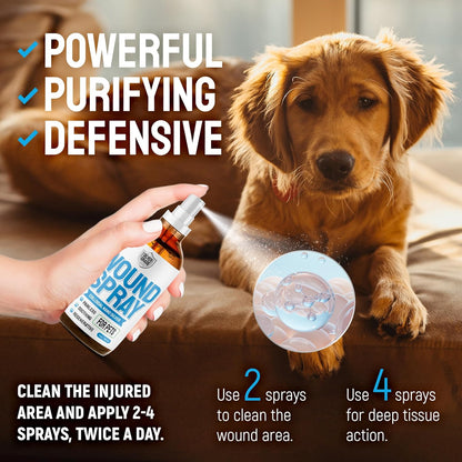 Non stinging wound healing spray for cats and dogs side view