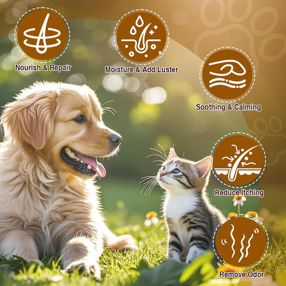 Premium imported USA pet grooming oil for shiny silky dog coat