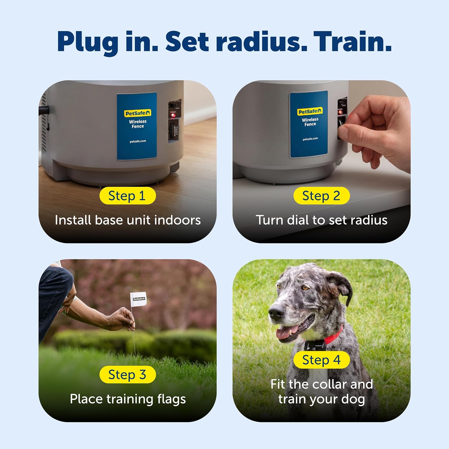 USA imported wireless dog fence packaging and components for yard safety