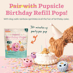 Top view of Woof Party Pupsicle drool-catching design