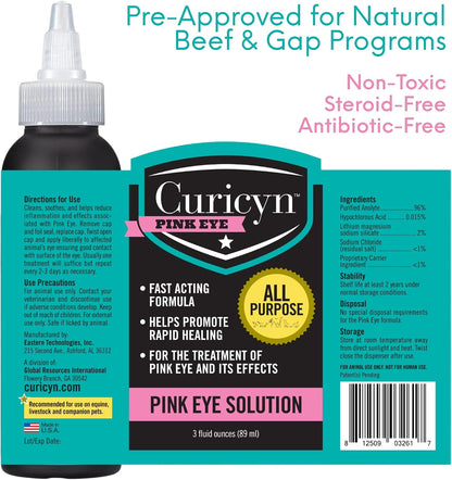Curicyn non toxic dog eye drops for clearing discharge and inflammation