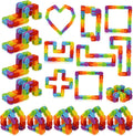 Ganowo wacky track fidget toys front view showing multiple rainbow snap and click chains