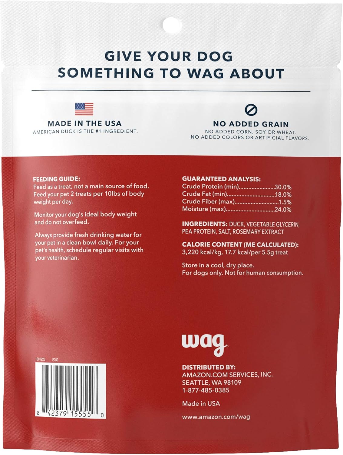 Dog enjoying Wag American jerky treats