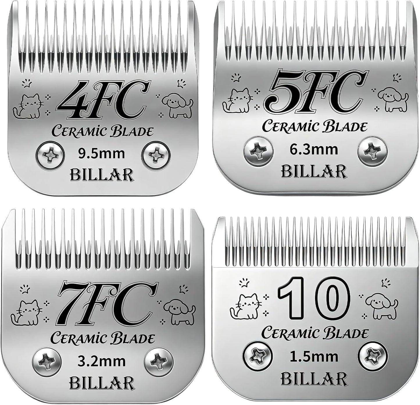 BILLAR(R) 5FW Dog Grooming Wide Blade,Detachable Pet Dog Grooming Blades,Compatible with Andis,Oster A5,Wahl km10 Clippers.Cutting Length 1/4 in(6.3mm) - Image 13