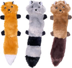 ZippyPaws Skinny Peltz - No Stuffing Dog Toy Pack to Keep Them Busy, for Medium and Large Dogs, Squeaky Pet Toys, Unstuffed Chew Toys, Soft Plush Variety Pack, Fox, Raccoon, and Squirrel - 18" - Image 12
