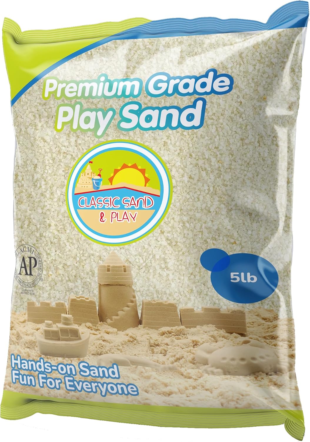 Classic Sand and Play premium natural sand 5 pound bag front view